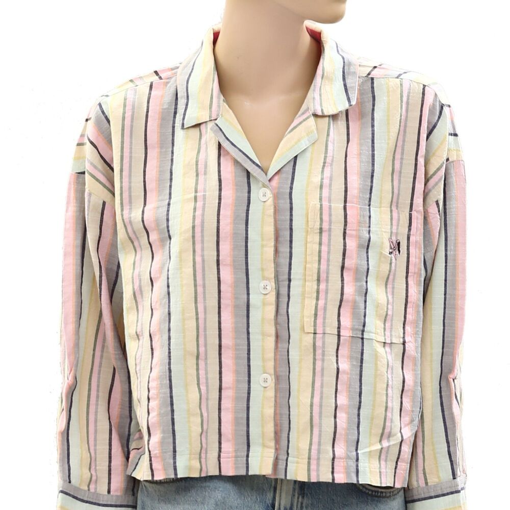 Kerri Rosenthal Sherri Stripe Shirt Blouse Top Buttondown Printed XS New 265029 - Picture 6 of 11